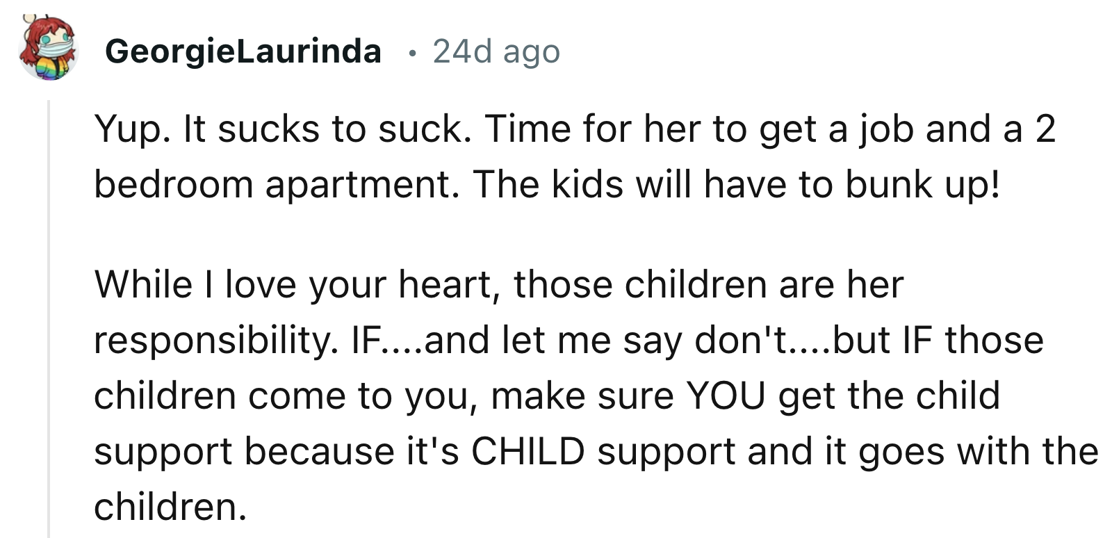 Children Are Her Sister-In-Law's Responsibility