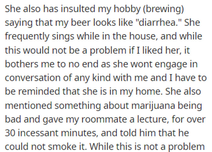 The girlfriend told OP that the beer he brews looks like diarrhea