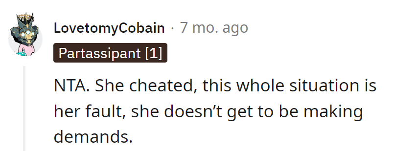 She played the cheat code, not the director. No demands for the one who broke the script.