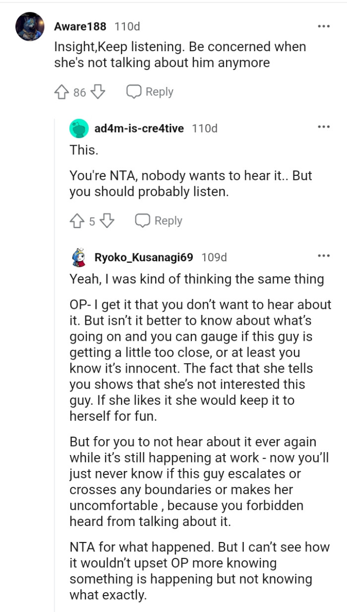 The OP should just keep listening