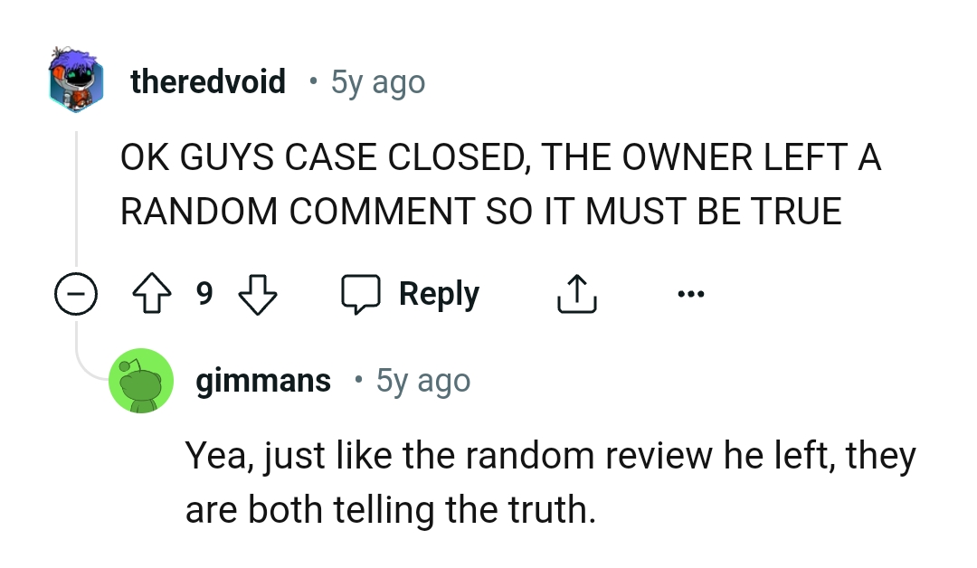 5. The owner left a random comment