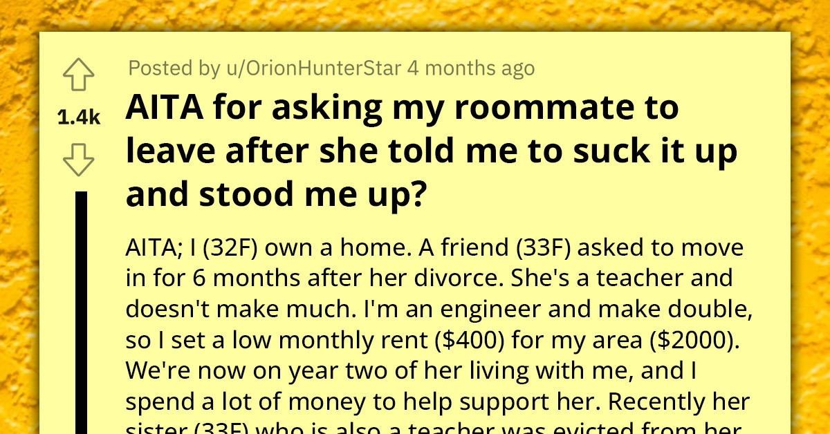Redditor Asks Ungrateful Roommate To Move Out After She Brought Her Family To Live With Them