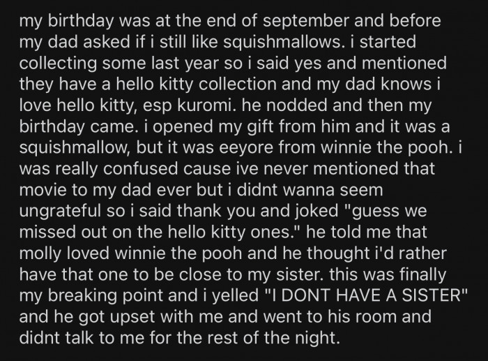 OP eventually had enough and snapped at her dad.