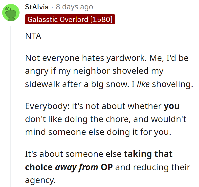 Prefer the shovel to the snowplow? It's all about turf autonomy.