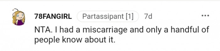 Only a handful of people knew about this Redditor's miscarriage