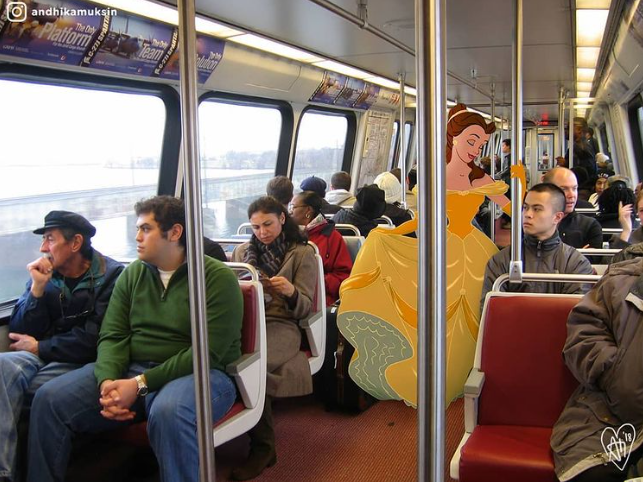 11. Beauty is on the lookout for a seat on her journey home.