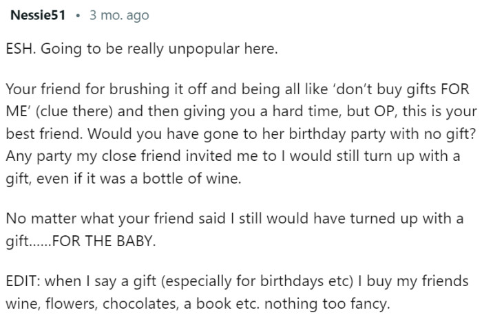 Going to a birthday party without a gift...