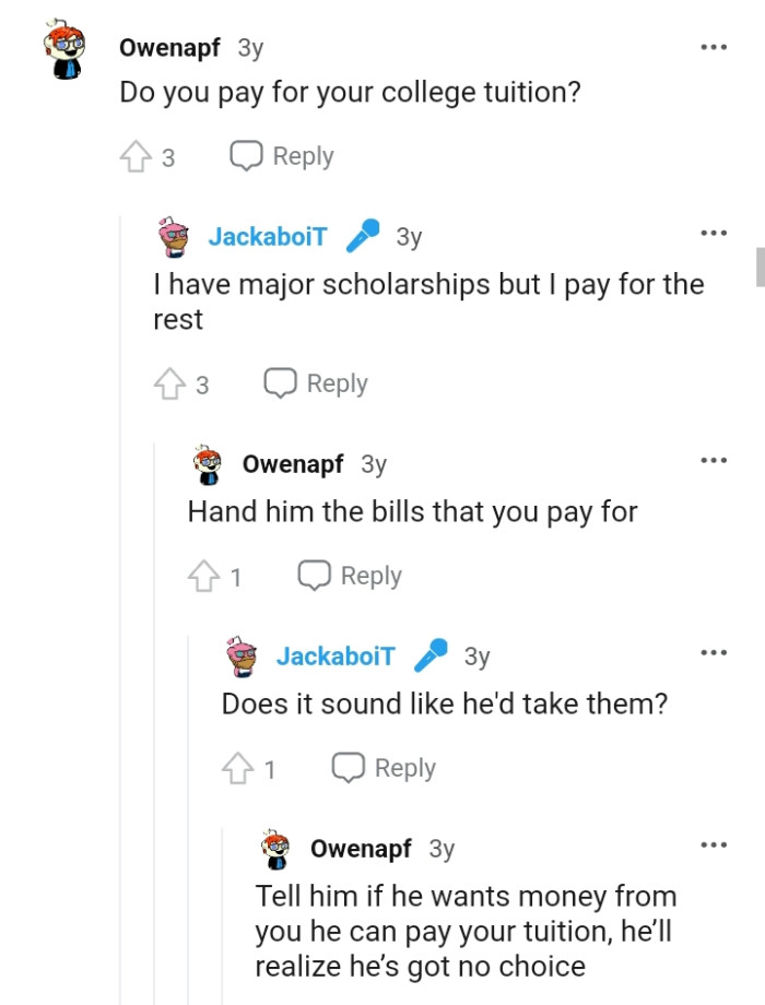 The OP has a major scholarship but pays the rest
