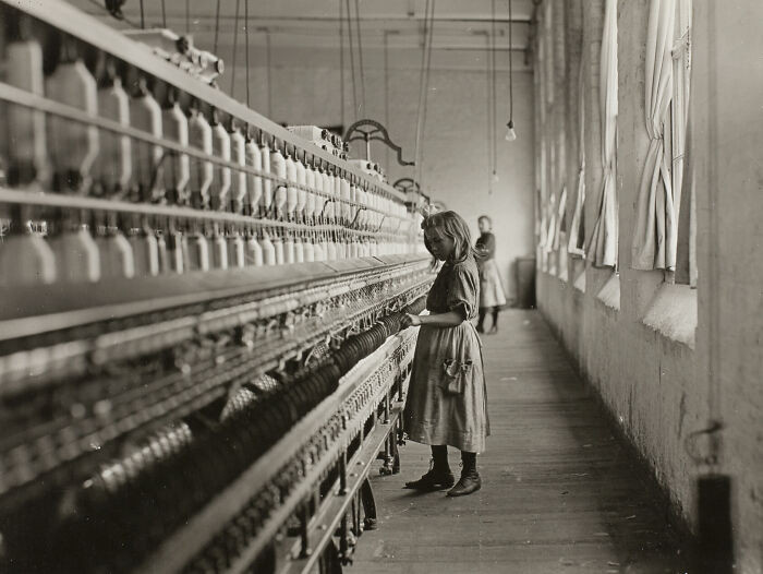 Sadie Pfeifer, a young cotton mill spinner in Lancaster, South Carolina, photographed in 1908.