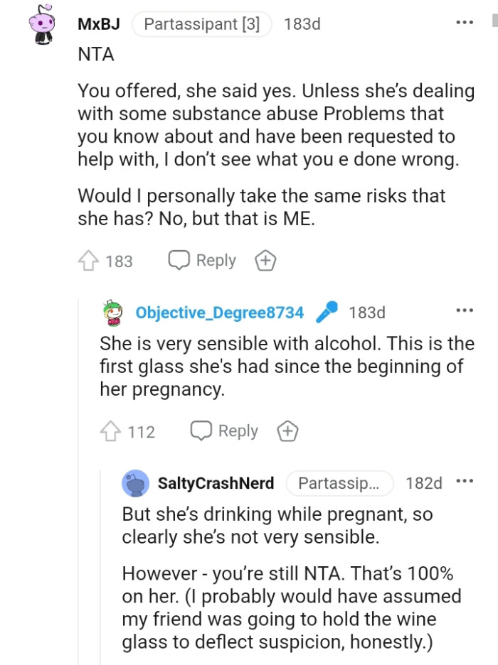 She's dealing with some substance abuse problems that the OP knows about