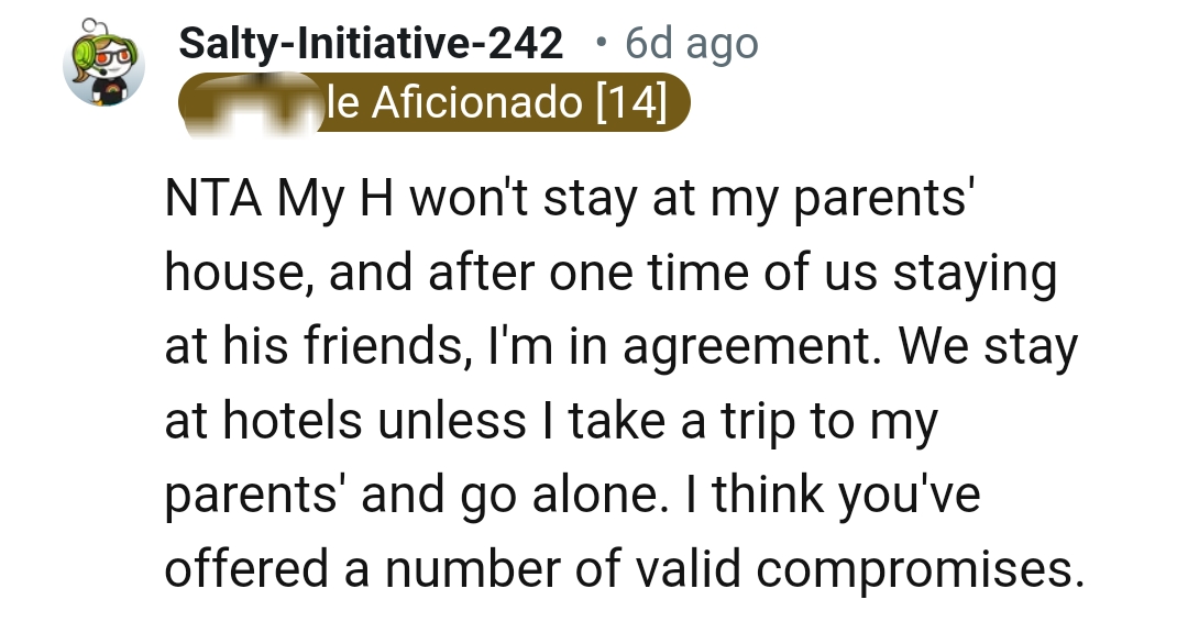 This Redditor believes the OP has offered a number of valid compromises