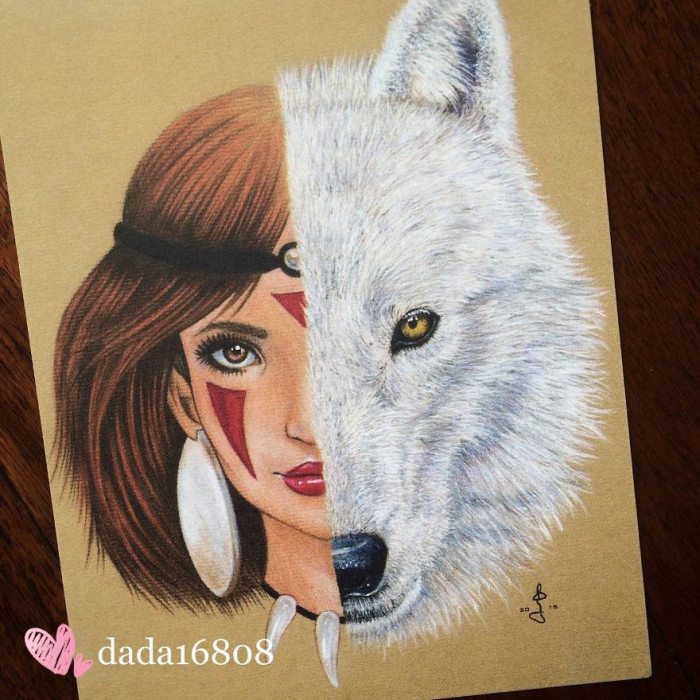 44. Princess Mononoke Colored Pencil Drawing By Dada16808