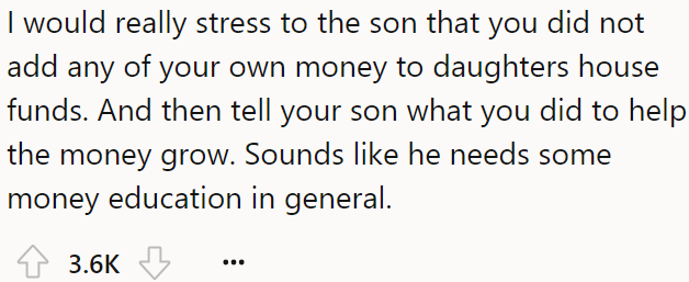 The OP should explain to the son how his sisters got the money