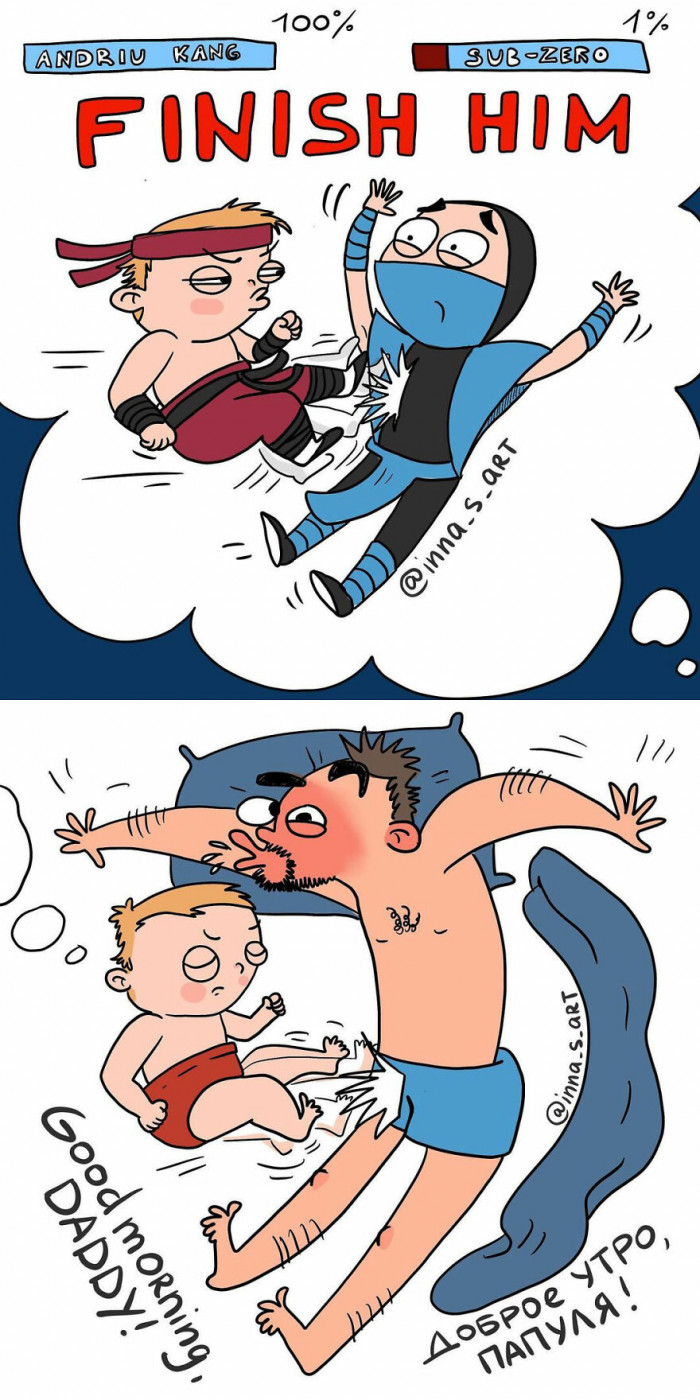 1. Your kiddo plays a fighting game in his dreams each night.