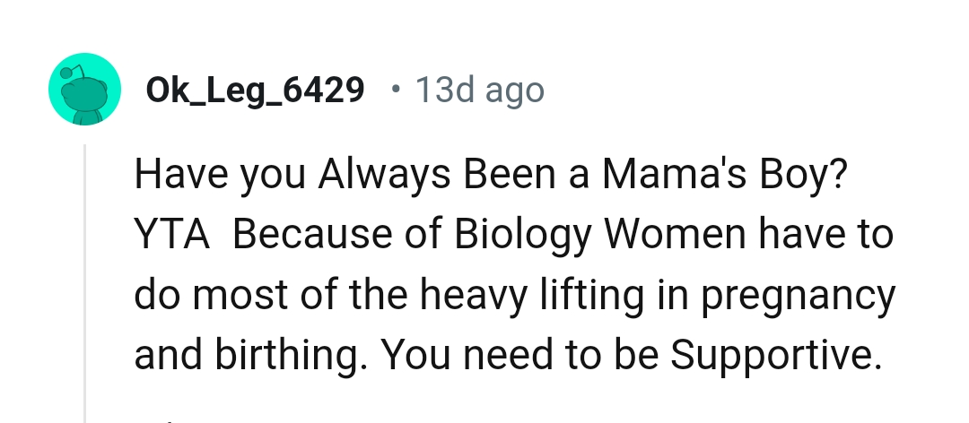 The OP needs to be supportive