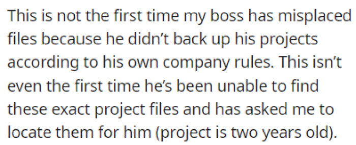 This Isn't the First Time Something Like This Happened to OP's Boss