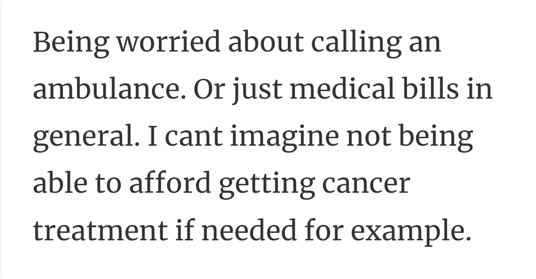 12. Not being able to afford medical bills