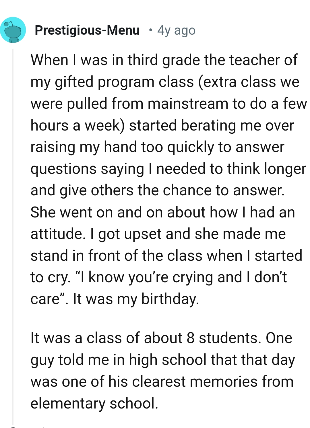 15. Standing in front of a class