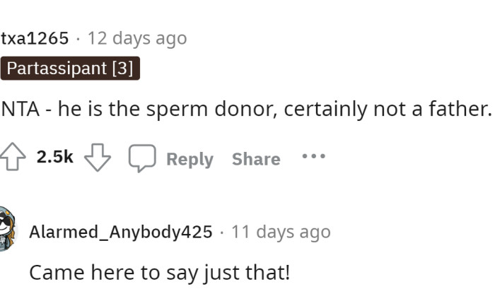 People immediately came to the comments to let her know that she's not in the wrong and that the ex is obviously not a father at all.