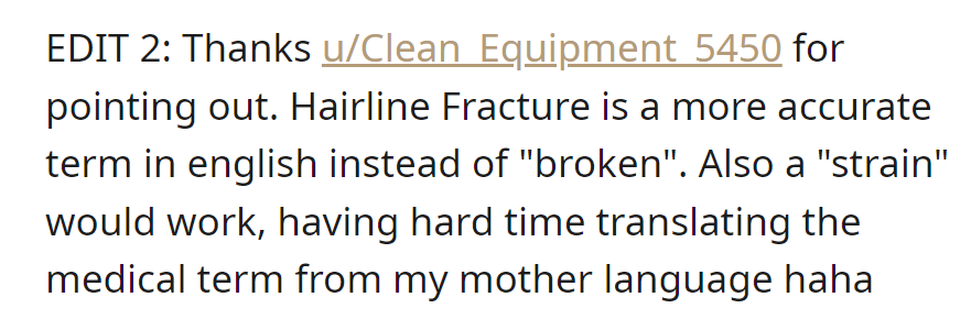 Hairline fracture is more accurate than 