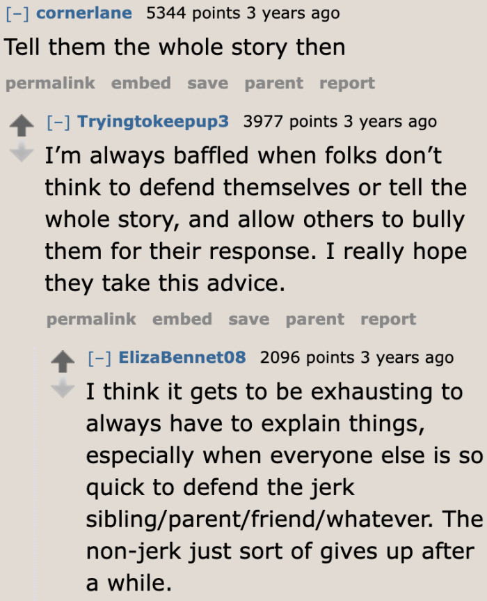 The family members need to know her son's side of the story too.