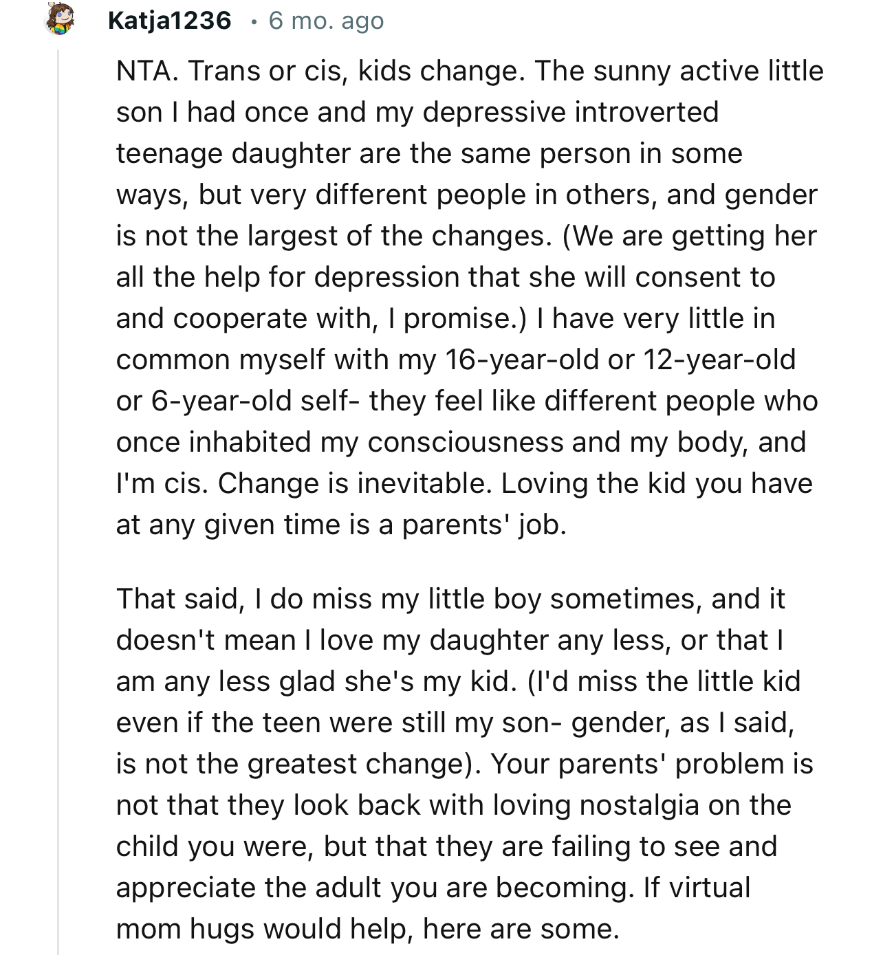 “Your parents' problem is that they are failing to see and appreciate the adult you are becoming.”