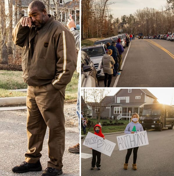 33. “A UPS Driver Went Above-And-Beyond This Year, Delivering Nearly 200 Packages A Day Through Lockdowns. Hundreds Of Neighbors Came Out To Give Him A Hero’s Salute”
