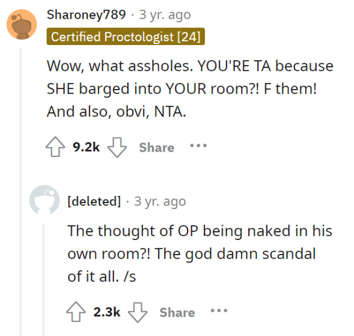 Oh no! Sorry that OP was wallowing in the privacy of his own room!