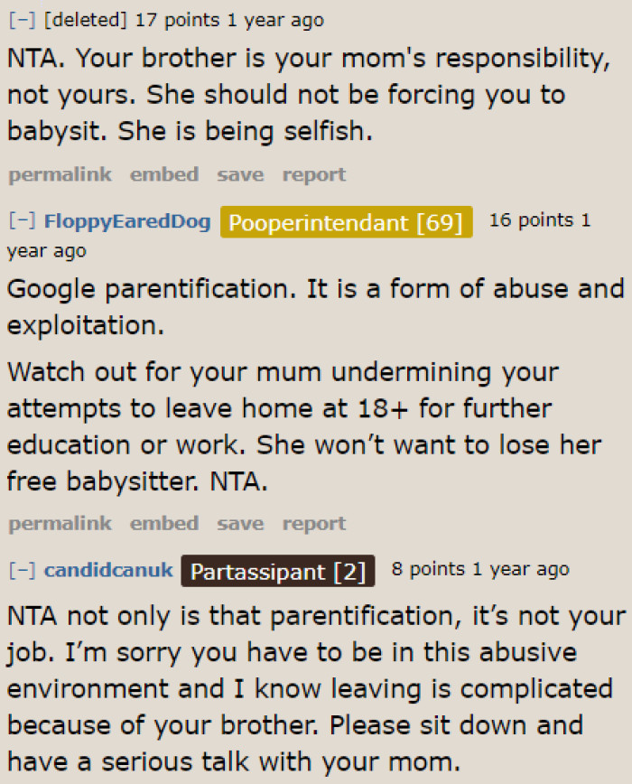 The OP Should Plan to Leave This Home Once She Turns 18.