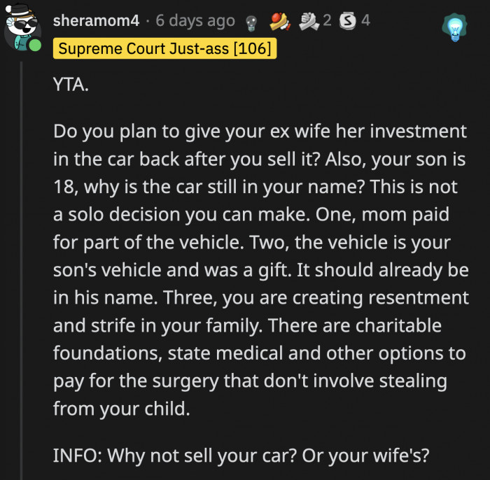 OP Made No Mention of His Ex and How She Reacted to All of This, but Nevertheless, He Stole from His Son, Plain and Simple