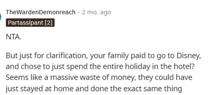 It does sound like a total waste of money and doesn't seem exciting for anyone on that trip at all.