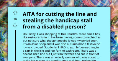 Mortified Redditor Gets Labelled "Disrespectful" For Pushing In Front Of Elderly Lady To Use Accessible Stall In Bathroom Emergency