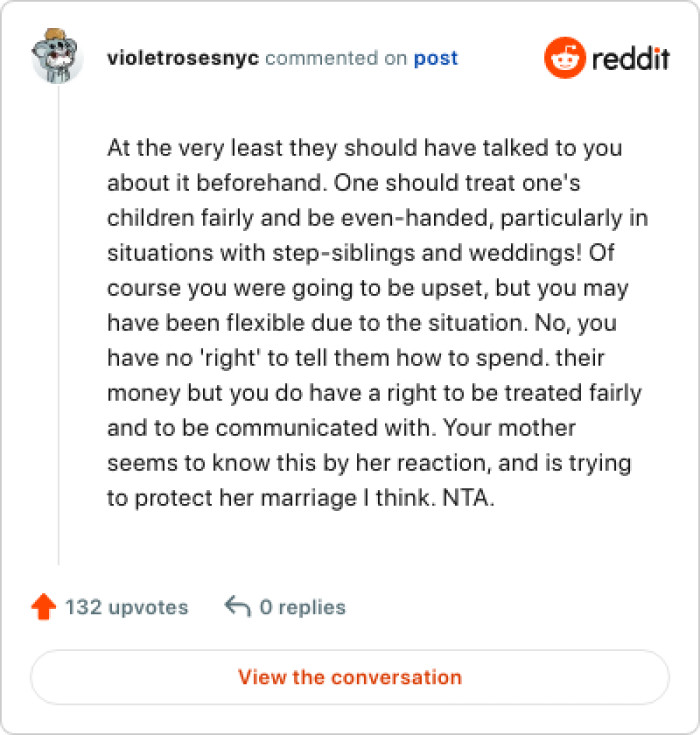 The OP Has No Right to Tell Them How to Spend Their Money