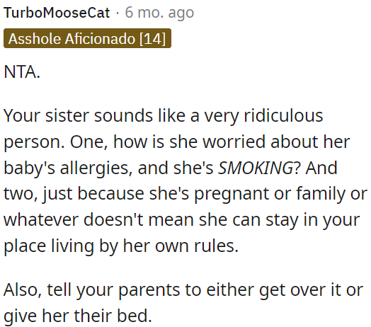 OP's sister's behavior seems unreasonable.