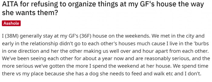 He starts off by explaining a bit of history with him and his girlfriend.