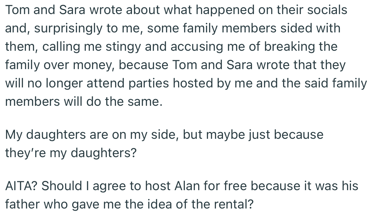 Tom and Sara Took the Matter to Their Social Media Accounts and Other Family Members Sided with Them