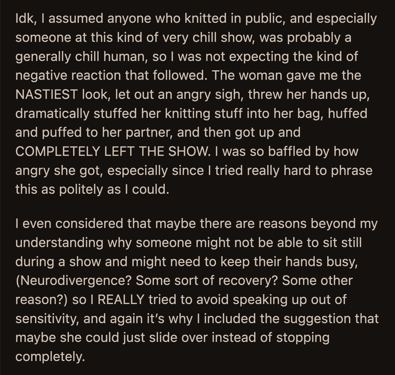 Could she have made her request even more polite?