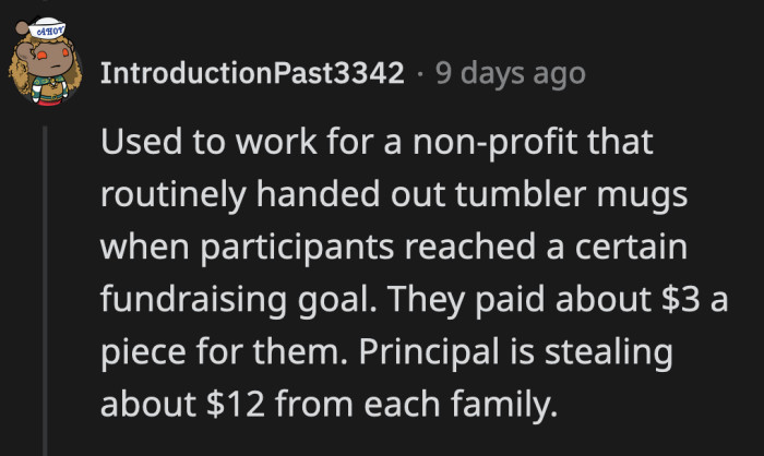 She is not stealing from faceless people. She is stealing from students and their families—the students whom she's supposed to be protecting.
