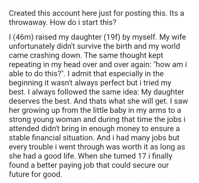 The OP admits that in the beginning, it wasn't always perfect, but he tried his best