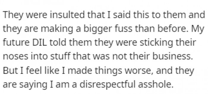 OP's daughter-in-law took his side in the argument