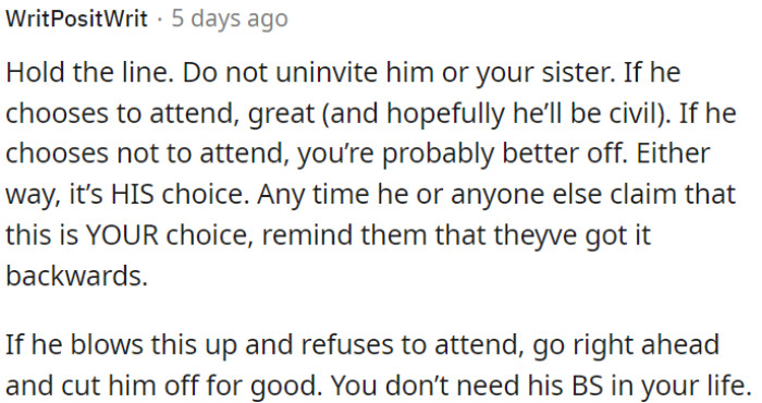 If he decides not to come, it's his decision, not OP's.