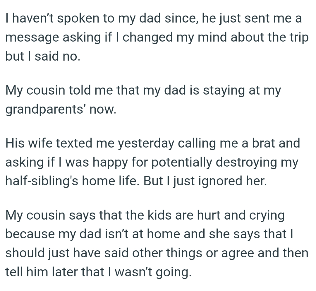 OP's stepmom asked if he was happy for potentially destroying his half-sibling's home