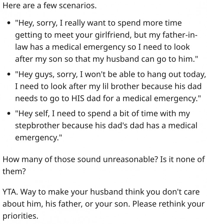 12. She needs to rethink her priorities.