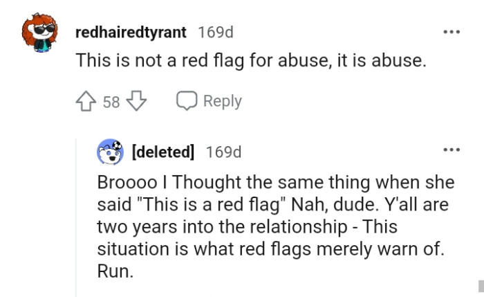 It is not a red flag for abuse