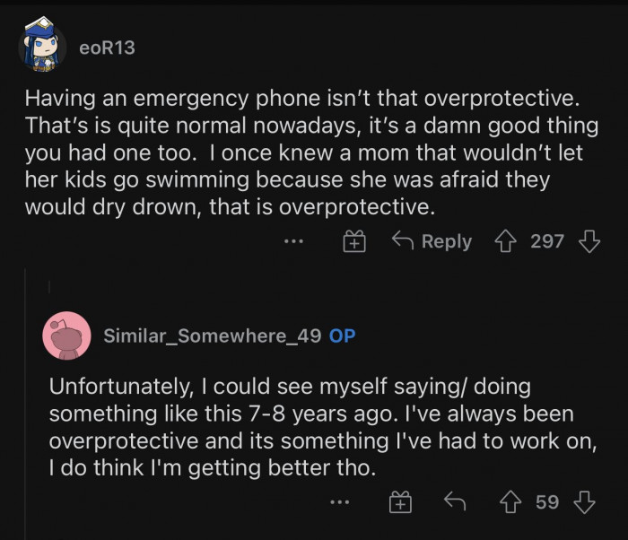 OP could even relate to a previous user's comment and replied.