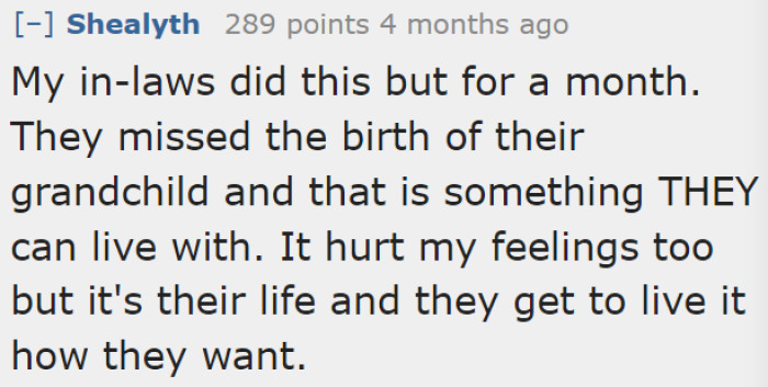 The OP just needs to accept that her in-laws will live their lives the way they want, even if that means potentially hurting the OP's feelings.