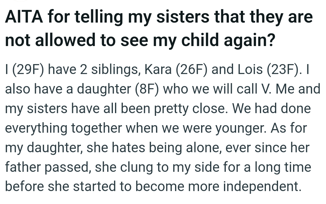 The OP kicks off her story