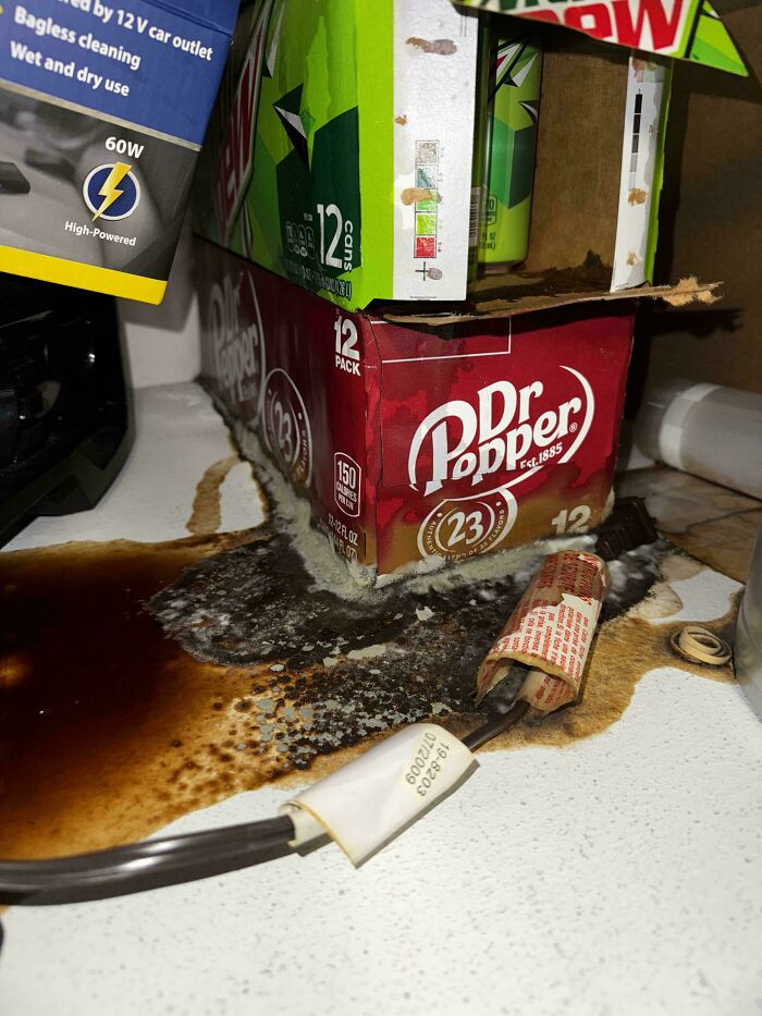 "My Father Forgot About His Soda Stockpile From COVID And Found This Today While Cleaning Out Stuff"