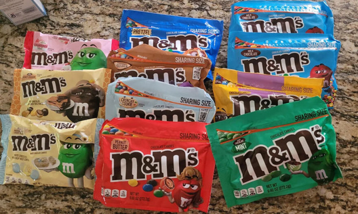 8. M&M’s: Colorful, crunchy, and chocolatey…pure bite-sized bliss