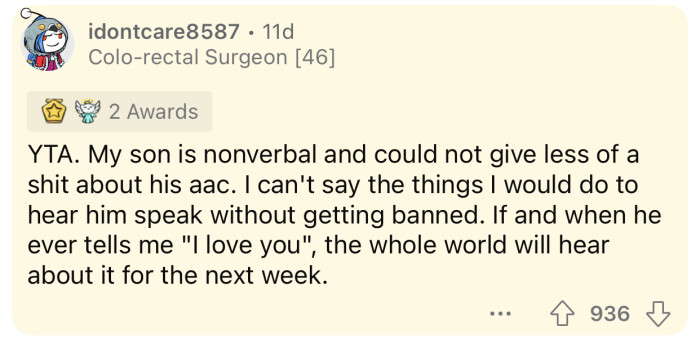 Every parent with a nonverbal child would have reacted the same as OP's wife.